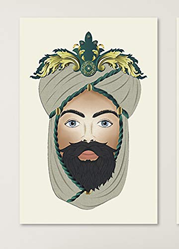 Quadro su Tela, Testa di Moro Uomo. Design Siciliano. Misure Personalizzabili su Richiesta. (60 x 90 cm.)