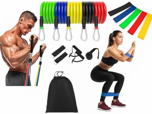 Kit 17 Peças Elástico Extensor + Miniband Treino em Casa Academia...