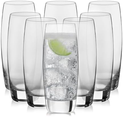 Libbey Signature Kentfield Glass Tumbler Set of 8, Elegant Heavy Base Glass Tumblers with Wide Rim, Tapered 16 oz Drinkware Set for Water and Drinks - Thumbnail 4