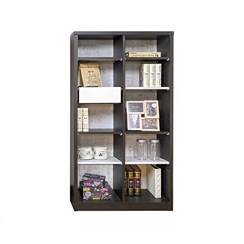 【完成品】 書棚 本棚 完成品 組み立て不要 薄型 本棚 スリム オープンラック 棚 可動棚 木製 幅80cm 奥行30cm 高さ130cm ルーベルト(本体ブラウン)