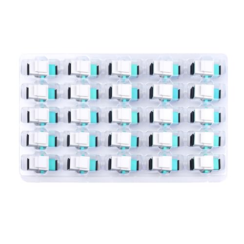 Duogalia 25-Pack SC-OM3 Fiber Optic Coupler Keystone Jack Modular for Patch Panels and Wall Plates
