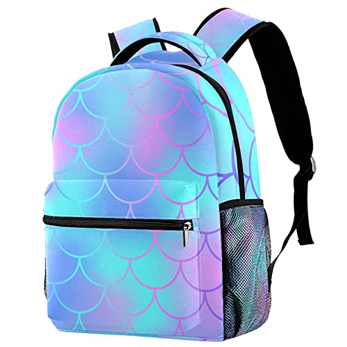 Sac à dos de voyage campus sirène avec porte-bouteille pour fille et garçon