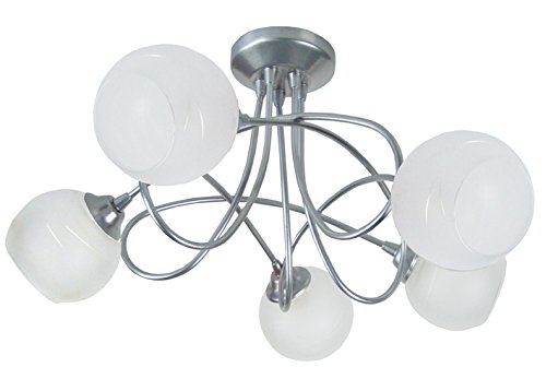 Tosel 20637 Lustre Actuelle Acier/Verre 40 W G9 Aluminium