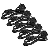 vhbw 5X C�ble connecteur Euro Type F Compatible avec Vorwerk Kobold VR300, VR100, VR200 - Prise C5 en tr�fle Mickey Mouse, 1,2m