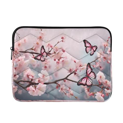 Funda para portátil 13-14 pulgadas Cherry Bloom Butterfly