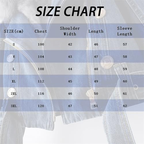Generic Women Denim Jacket With Fur Warm Fur Collar Rabbit Fur Lined Denim Jacket Thicken Shaggy Winter Removable Cropped Top thumb #6