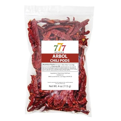 4oz Chile de Arbol. Dried Arbol Whole Chilies Red Peppers S17, Ch...