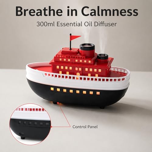 Difusor aromático eléctrico Qalvona 300 mL en forma de barco retro miniatura 3