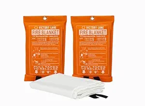 Victory Lane Home Emergency Fire Blanket - 2 Pack - Fire Blankets Emergency for Home, 40 x 40?, Fiberglass Fire Blanket, Ideal for Home, Kitchen, RV, Vehicles, Camping, Grilling