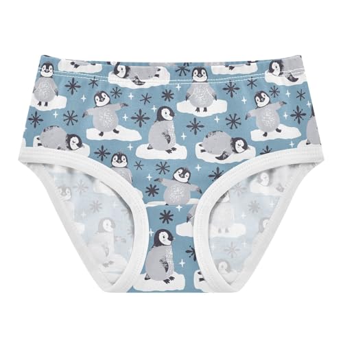 Little Girls' Soft Cotton Underwear Kids Breathable Comfort Penguins Panties Briefs Toddler