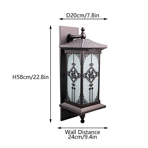 Applique de façade rétro en métal patiné et verre géométrique noble