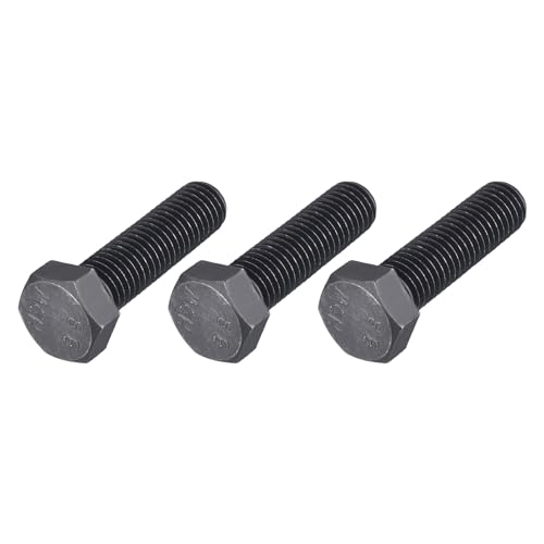 Image of METALLIXITY Hex Bolts (M14-2x50mm) 3Pcs, 8.8 Grade Carbon Steel Fully Threaded Black Oxide, Coarse Thread UNC Hex Head Screw Bolt - for Furniture Repair