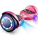 TOMOLOO Hoverboard UL2272 Certified Self-Balancing Scooter 6.5" Wheel Hoverboards with RGB Colorful Lights Bluetooth Speaker (Pink)