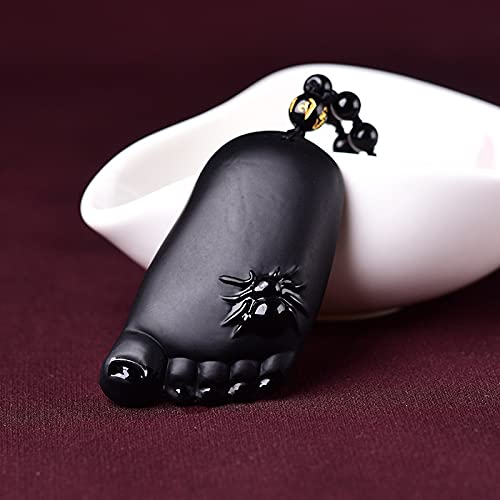 jade necklace pendant jewellery,Natural Jade Pendant Necklace Carving Lucky Amulet,Aaa Natural Black Obsidian Stone Carved Buddha Foot Spider Lucky Pendant Content Is Happiness Blessing Fashion Neckla