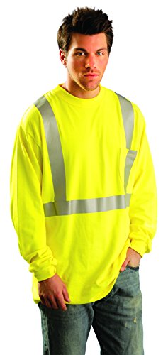 Occunomix Lux-Lst2/Fr-Y2X Classic Standard Occlux Ansi Long Sleeve T-Shirt With Pocket, Flame Resistant, Ansi Class 2, 2X-Large, Yellow (High Visibility) #TOP2