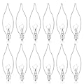 25W Candelabra Light Bulbs, E12 B10 Clear Candle Base Bulb with Warm White 2700K, 250 Lumen Dimmable, 120V Incandescent Chandelier Light Bulbs for Pendants, Ceiling Fan, Wall Sconces (12-Pack)
