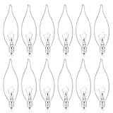 60W Candelabra Light Bulbs, E12 B10 Clear Candle...