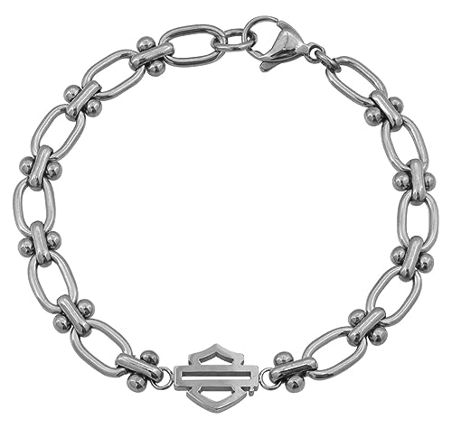 Harley-Davidson Women's Ball & Bar Oval Links Chain Bracelet - Stainless Steel
