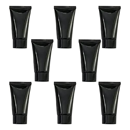 Misgirlot 60Pcs 5ml Empty Refillable Plastic Tubes Bottle Squeezable Tubes Travel Cosmetic Containers Soft Sample Bottles for Lotions,Creams and Shampoo,Black Color