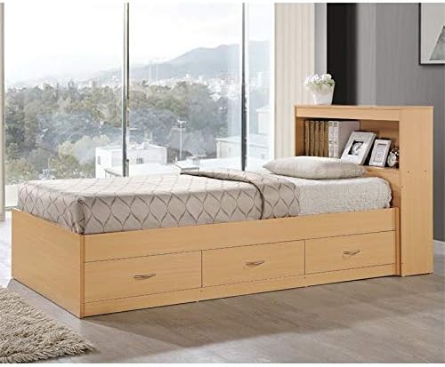 Pemberly Row Twin Captain Storage Bed in Beech