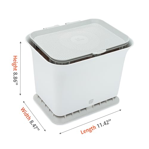 Full Circle Fresh Air,Odor-Free Kitchen Countertop Compost Bin,Indoor Scrap Collector with Lid,Patented Odor Reducing Airflow Design,Starter Kit includes Compostable Bags,Easy to Clean,Gray,1.5 Gallon by Full Circle - Image 3