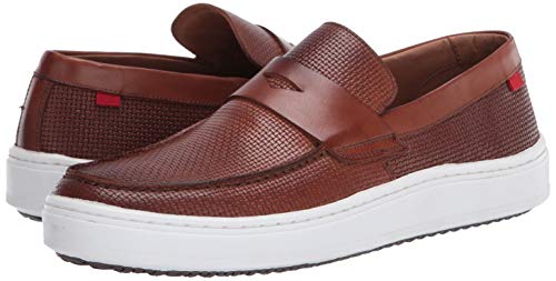 Marc Joseph New York Men's Leather Made In Brazil Luxury Comfortable Penny Detail Sneaker, Cognac Mini Basket, 11 #TOP6