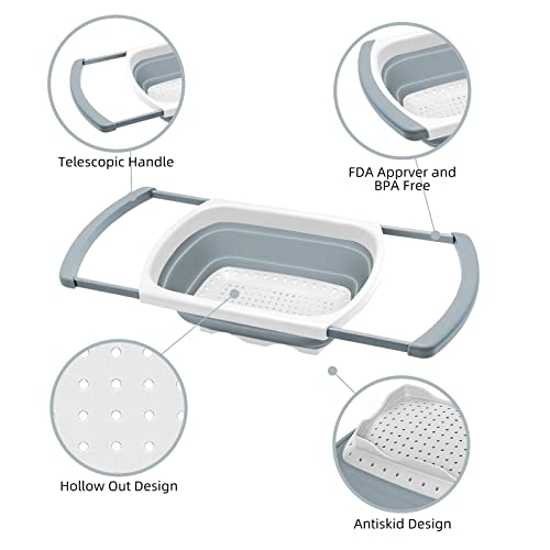 Collapsible Colander, Set Of 4 Colanders & Food Strainers For Kitchen Over The Sink- Expandable Collander/Strainer Silicone Collender Set, New Kitchen Essentials #TOP7