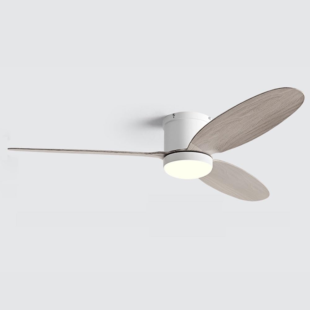 Ventilador de Techo de Madera de imitación de 42 "Ventilador de Techo con Control Remoto Inteligente de Perfil bajo Ventiladores de Techo para Exteriores Regulables
