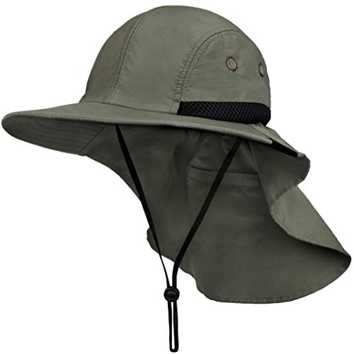 Fishing Hat with Neck Flap, Sun Protection Hiking Hat for Men Women Safari
