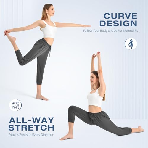 Image of CADITEX Womens Joggers with Pockets,Stretch Active Drawstring Sweatpants Women for Travel Workout Running