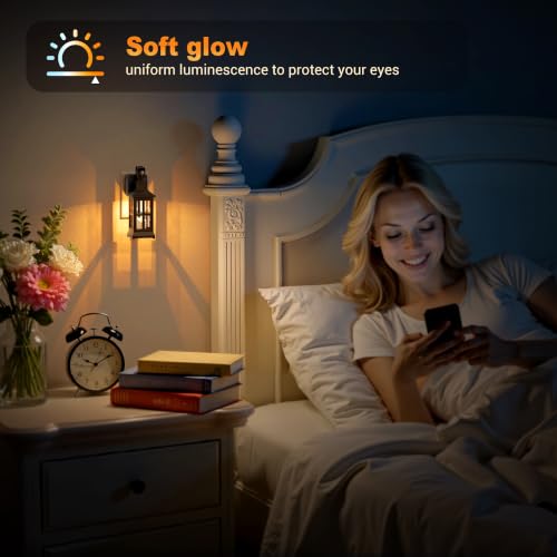 Image of JandCase Vintage Night Light, Flame Lantern Night Lights Plug into Wall