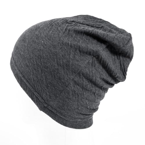Gorro de algodón orgánico para bebé en color gris oscuro hecho en Japón