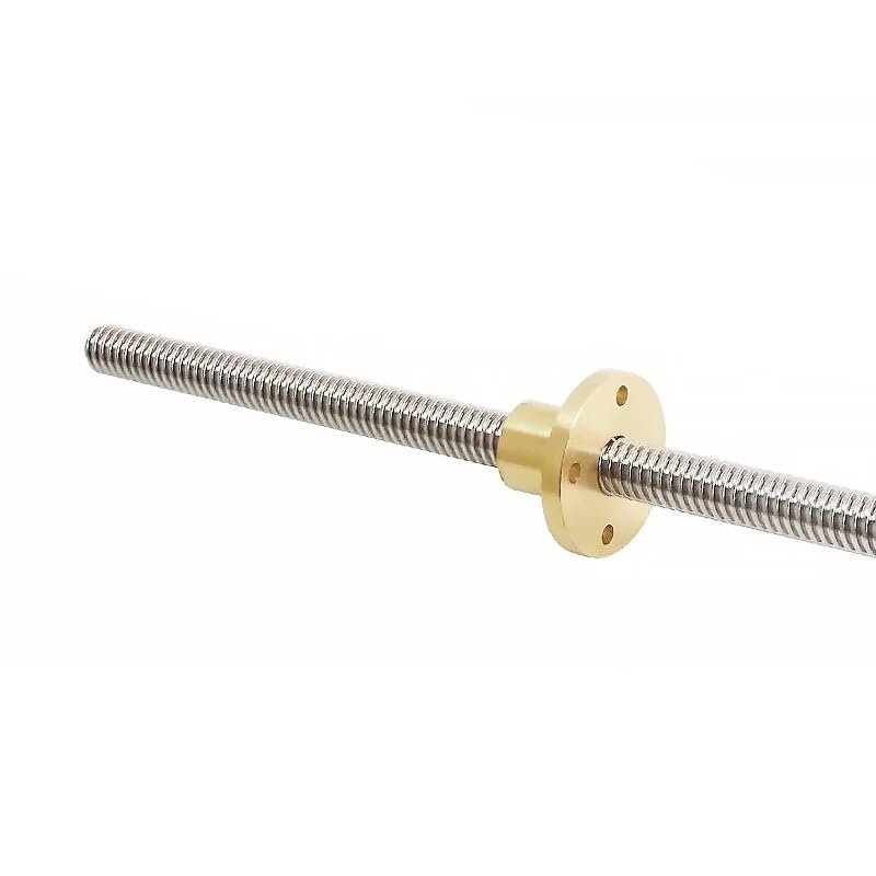 Tornillo T12 de acero inoxidable con paso de 8 mm con tuerca de latón for impresora(100mm)