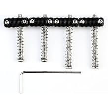 4-Pack Stainless Steel Electric Bass Guitar Saddles String Spacing 19mm 3/4 "Guitar Bridge Saddles Compatible with 4 String Bass Replacement PartsBlack