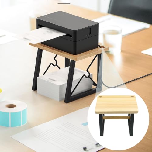 Alide Thermo-Etikettenrollenhalter, doppellagiges Design, Etiketten-Organizer aus Holz für Rollen- oder Leporello-Etiketten