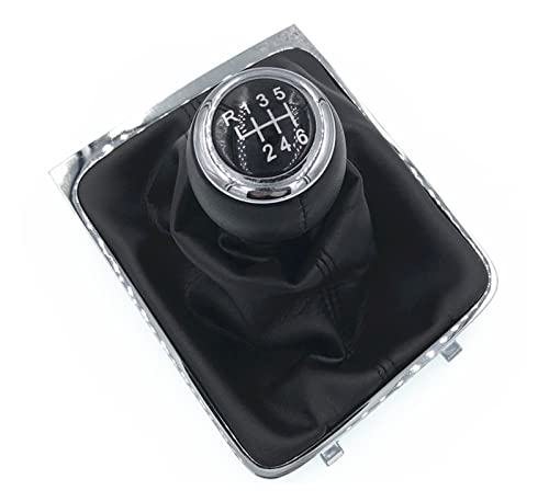 LIANGBAOS Car Gear Shift Knob for VW for Passat B6 2005-2011 5/6 Speed Gear Shift Knob Lever Stick Gaiter Boot Cover Collar Gear Knob Cover(6 Speed)