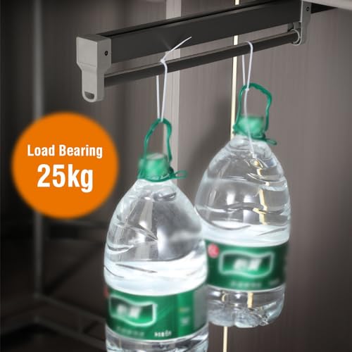 Barre de penderie extensible en alu réglable pour vêtements - 7