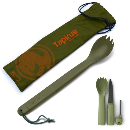 Tapirus Spork Tactical Green 3-in-1 Camping Utensil