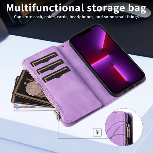 Étui Galaxy S10 4G Rouge Housse Cuir Portefeuille Double Fermeture Éclair Magnétique - 6