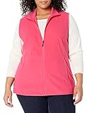 Amazon Essentials Women's Plus Size Full-Zip Polar Fleece Vest, Pink, 1X