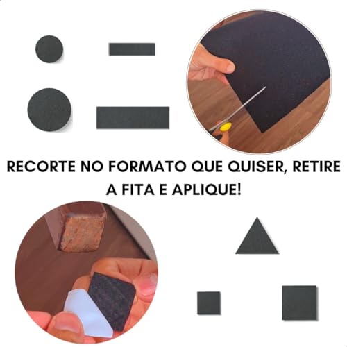 Protetor Móveis Feltro Auto adesivo Placa grande 24x45 Recorte Quadrado Redondo Retangular autocolan