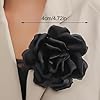 MIRKUZI Broches et pins pour femme 2 pièces grandes broches roses, broches à fleurs en tissu, broches de couleur unie, adaptées aux accessoires de costumes de bal pour femmes (noir) #1