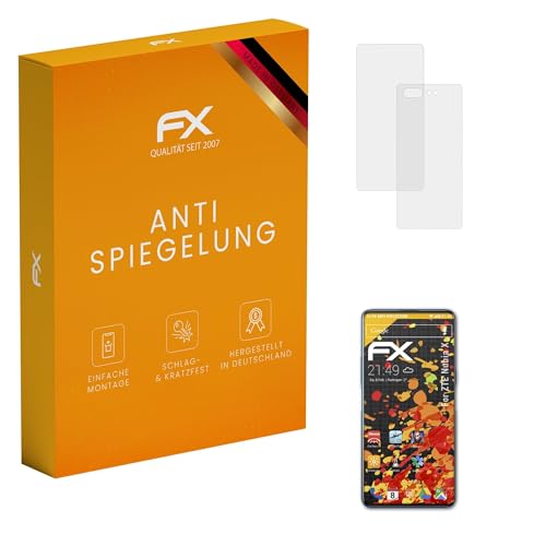 atFoliX Película Protectora compatible con ZTE Nubia X Lámina Protectora de Pantalla, antirreflejos y amortiguadores FX Protector Película (Set de 3)