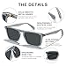 CARFIA Retro Polarized Sunglasses for Men UV Protection Hand-crafted Acetate Frame Fashion Cool Sun Glasses Crystal Blue