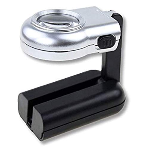 KJHTRED Mini Lupa Plegable de 10 aumentos de aleación de Zinc con Tres Pliegues y Escala para Herramientas de joyería óptica Textil