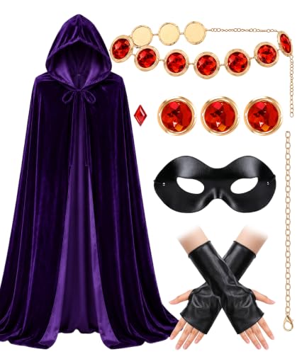 Image of Halloween Costume for Women,Purple Cape with Gem Costume Accessories