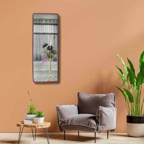 Image of Modern Elegance Rectangular Wall-Mounted Metal Framed Wall Miror Bathroom Living Room Home Decor miror 18 x 48 Inches Copper MF 99