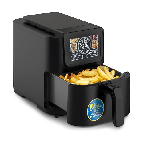 Livington Smart MultiFryer 5L - Heißluftfritteuse mit 6 Programmen - Air Fryer zum Frittieren, Backen & Grillen - Airfryer mit Grillfunktion - Antihaft & leicht zu reinigen - mit Schüttelerinnerung