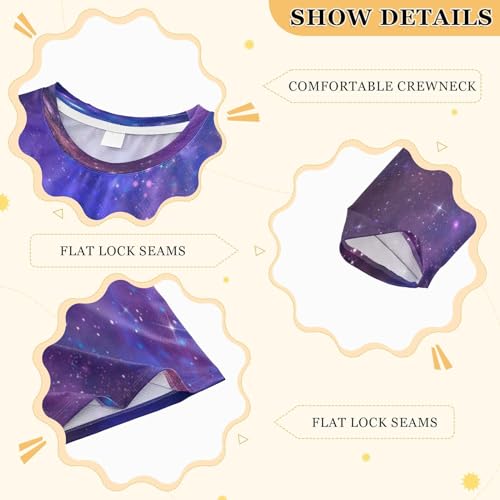 Kids Universe Starry Galaxy Long Sleeve Rash Guard Shirt Space Shiny Swim Shirt for Boys Girls UPF 50+ 3-12T3