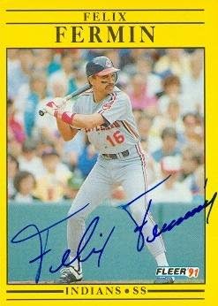 Autograph Warehouse 72771 Felix Fermin Autographed Baseball Card Cleveland Indians 1991 Fleer No 367